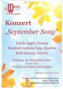 „September Song“ @ Festsaal, Schloss Wertingen