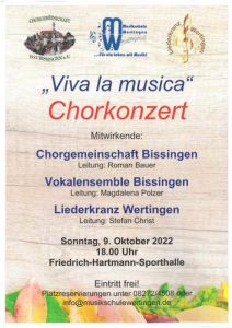 Viva la musica - Chorkonzert in Bissingen @ Friedrich-Hartmann-Sporthalle