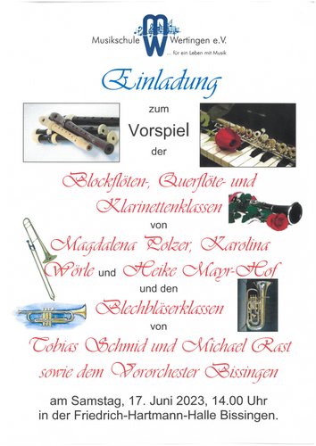 1-Einladung - Klassenvorspiel 2023