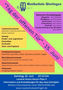 Tag der offenen Tür am 15. Juni @ Musikschule Wertingen